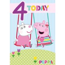 4 Today Peppa Pig 4th Birthday Card